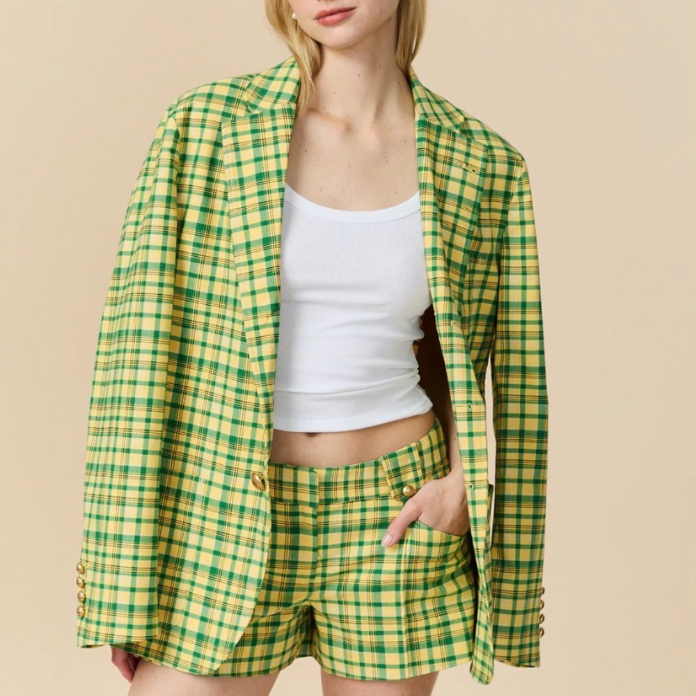 Rowing Blazer Plaid Shorts and Blazer Set